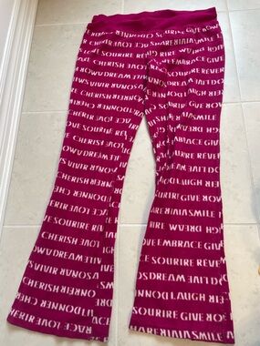 La Vie En Rose Hot Pink Graphic Lounge Pants
